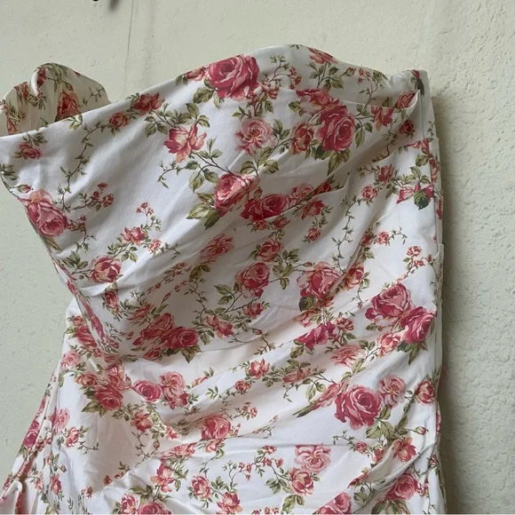 House of CB ‘Jasmine’ Rose Print Draped‎ Corset Dress NWOT size M - Picture 8 of 12